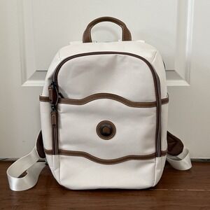 DELSEY PARIS Chatelet Air 2.0 Travel Laptop Backpack Cream/Cognac w/Extra Bag